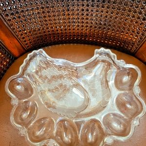 Heavy Clear Glass Egg Plate